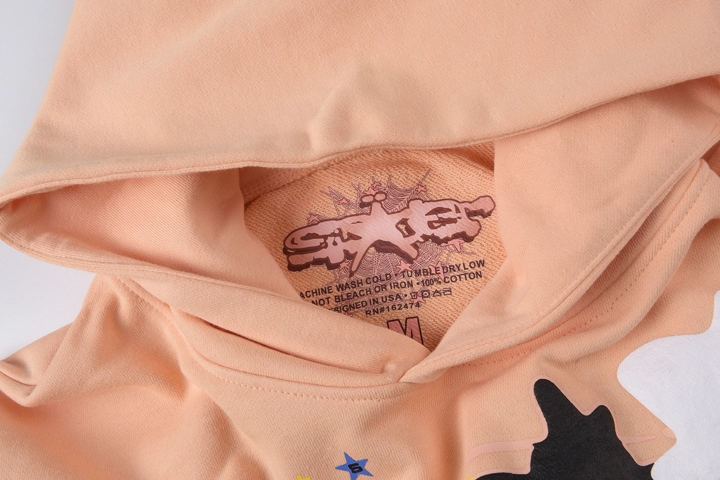 Sp5Der 555555 Belinni Star Web Peach Hoodie