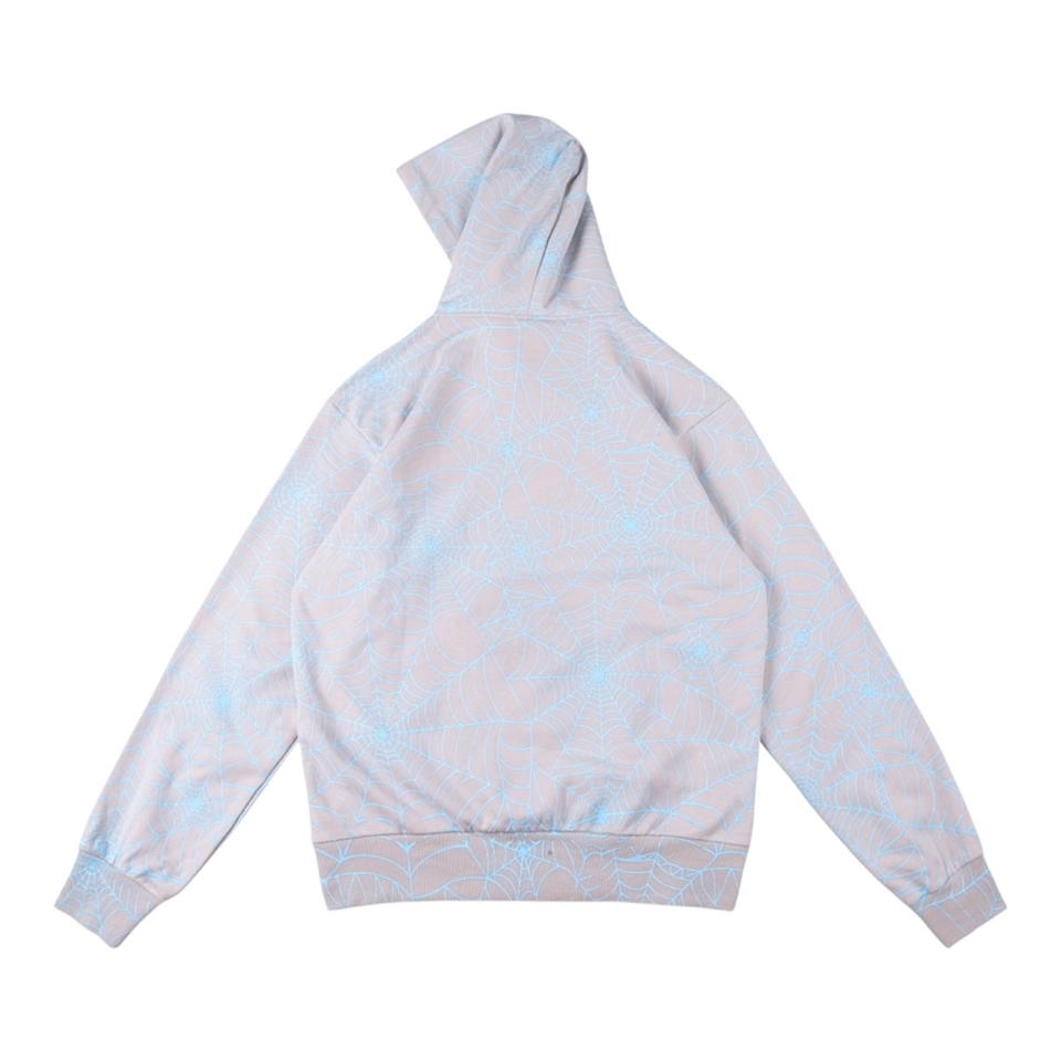 Sp5Der 555555 Slate Gray Web Hoodie