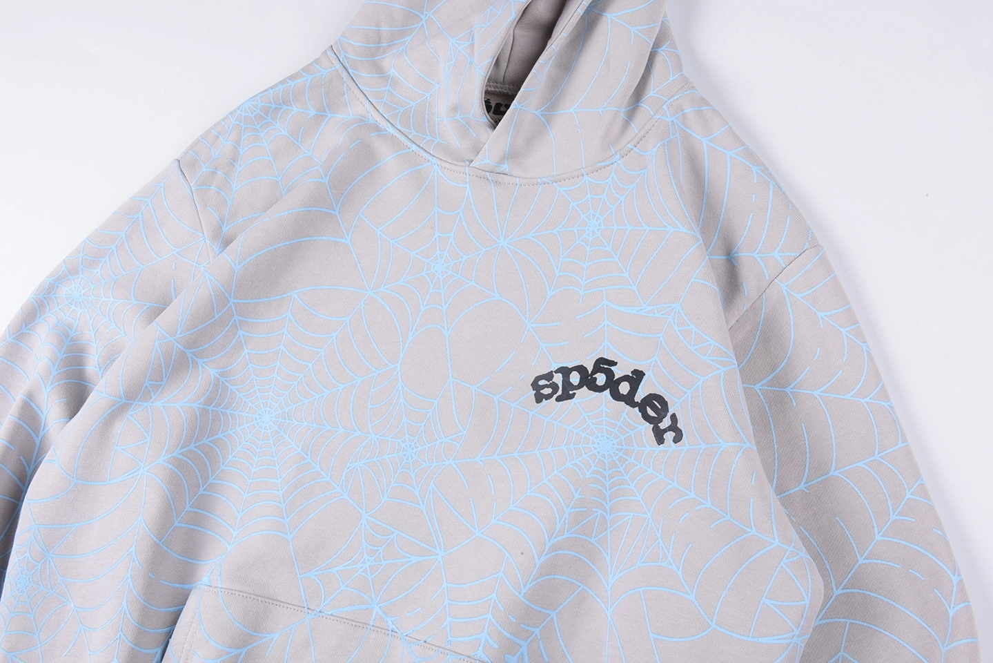 Sp5Der 555555 Slate Gray Web Hoodie