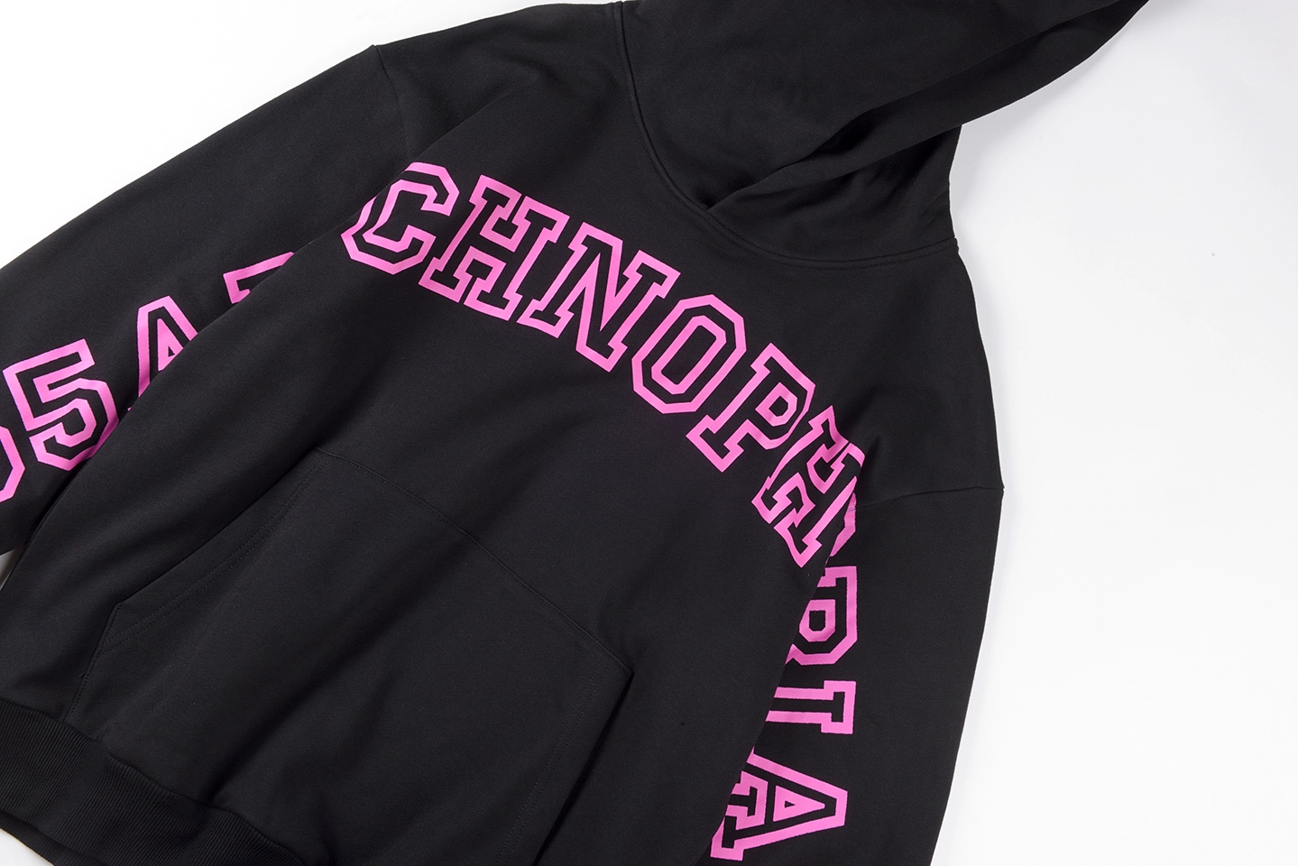 Sp5Der 555555 Techno Pink Print Hoodie