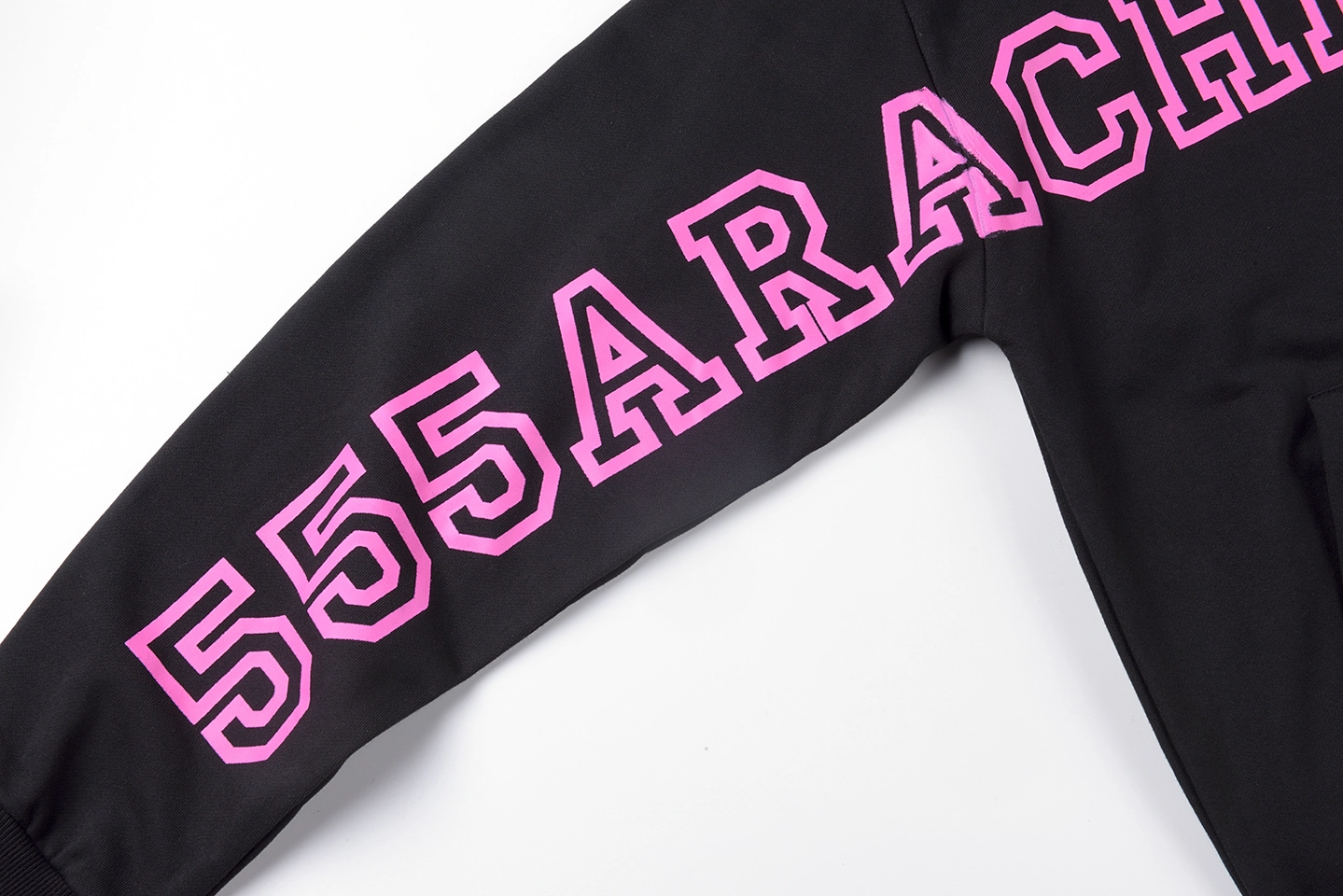 Sp5Der 555555 Techno Pink Print Hoodie