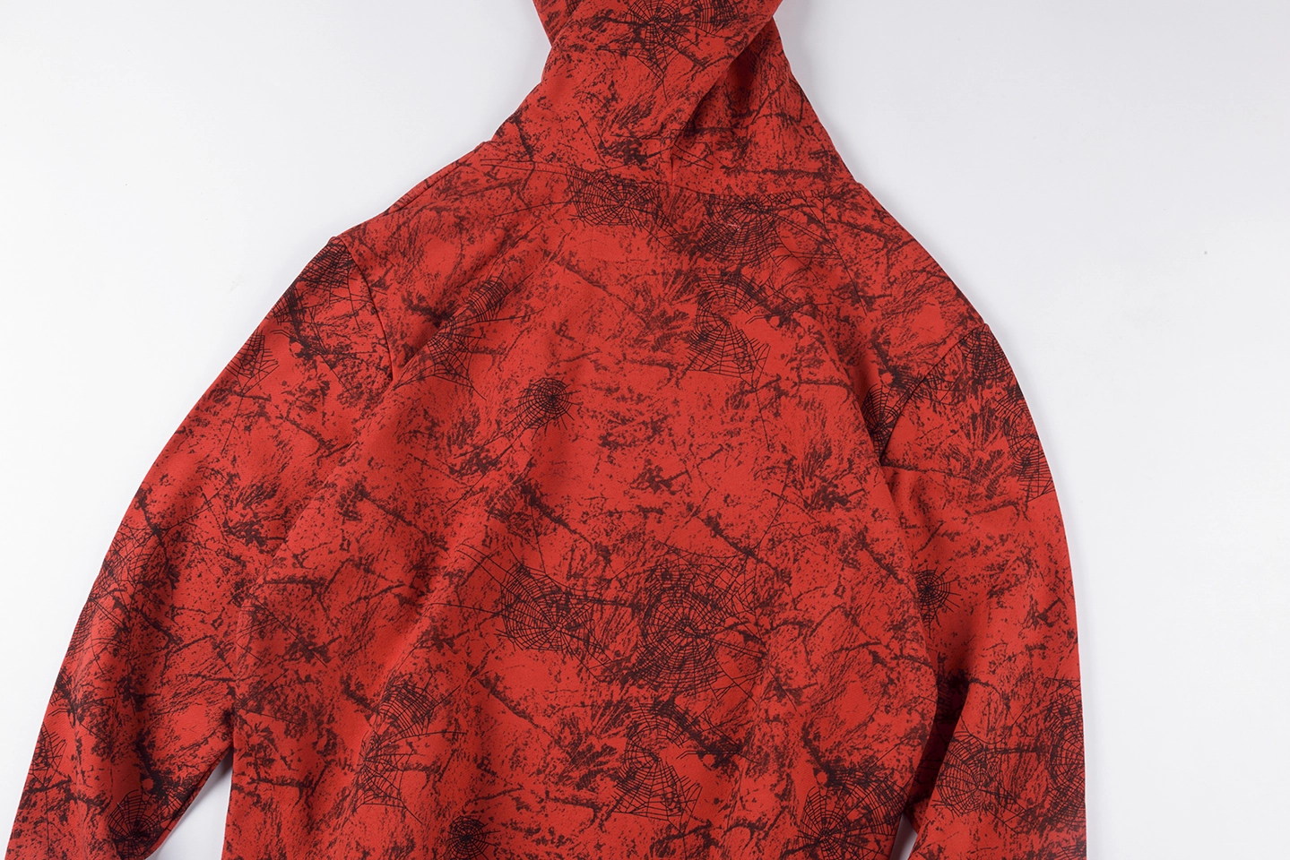 Sp5Der 555555 Vintage Spider Web Print Hoodie
