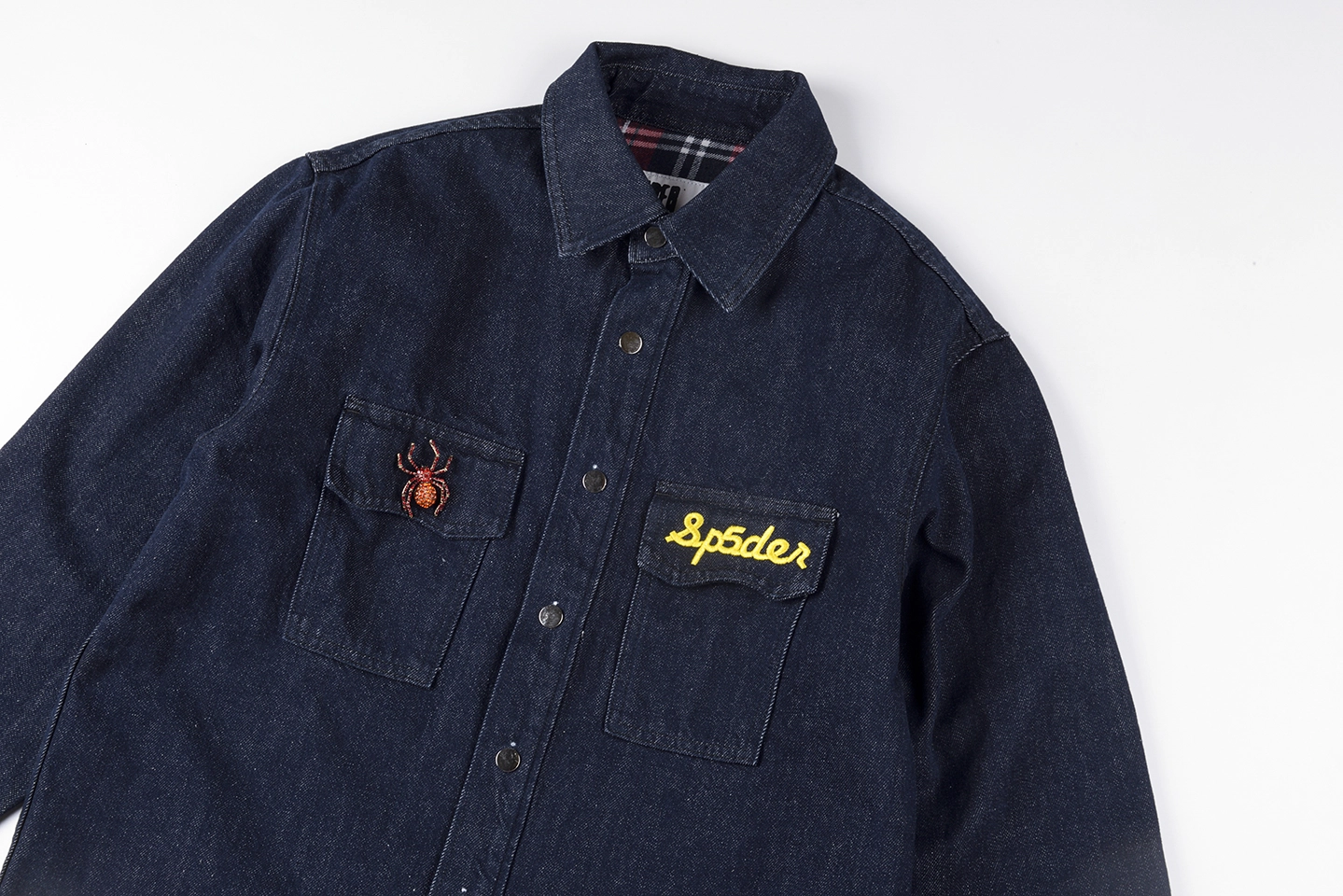 Sp5der-Atlanta-Downs-Embroidered-Dark-Denim-Jacket4.webp Sp5Der Atlanta Downs Embroidered Dark Denim Jacket