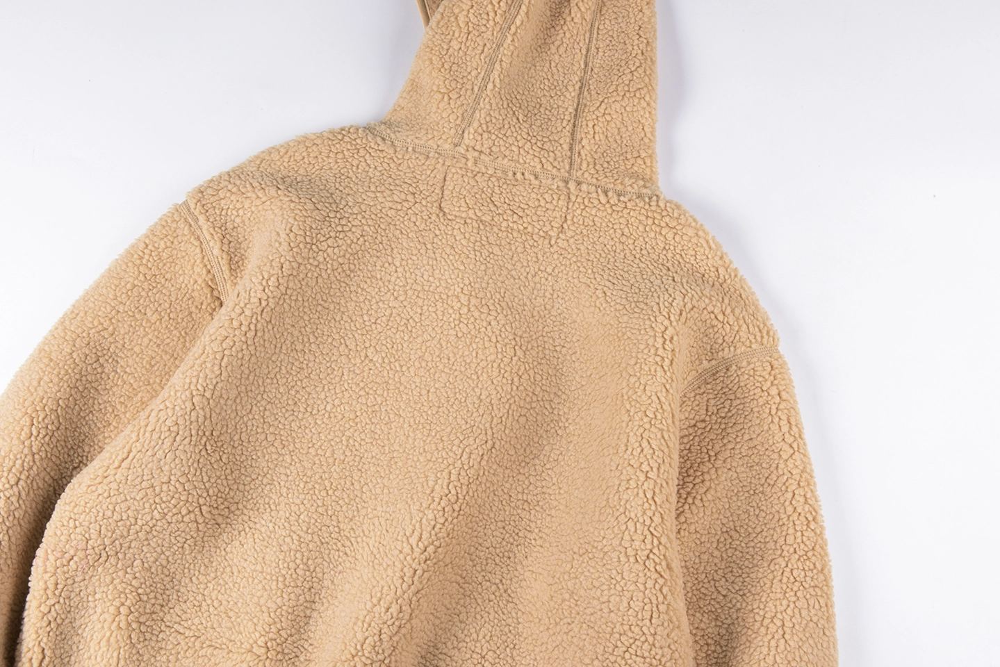 Sp5Der Beige Sherpa Fleece Zip Hoodie