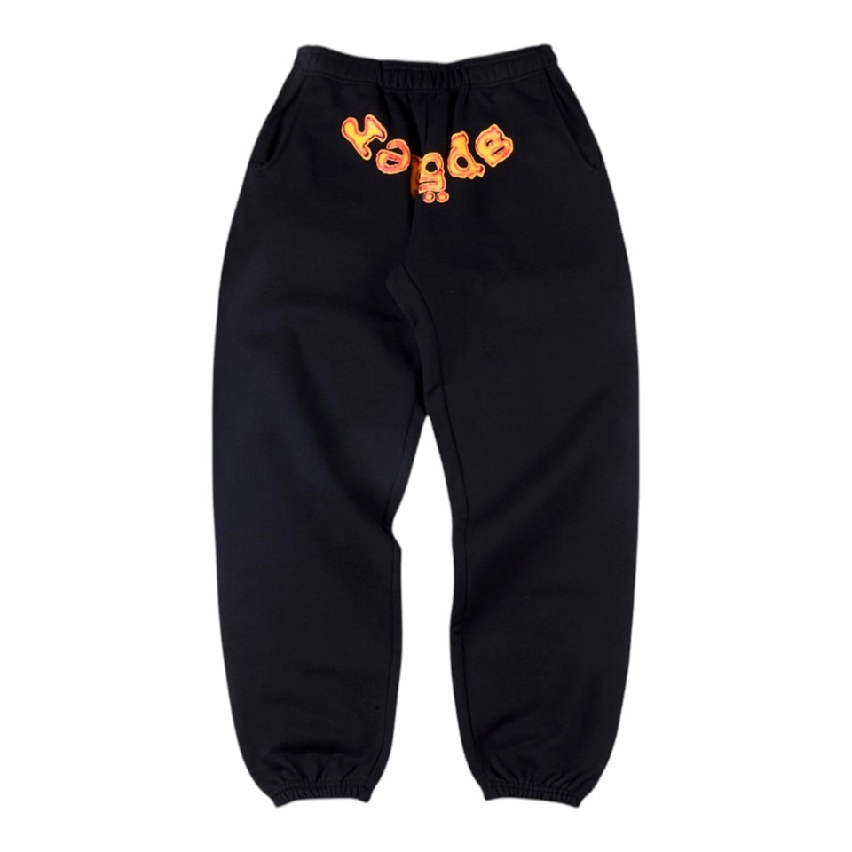 Sp5Der Black Flame Logo Sweatpants
