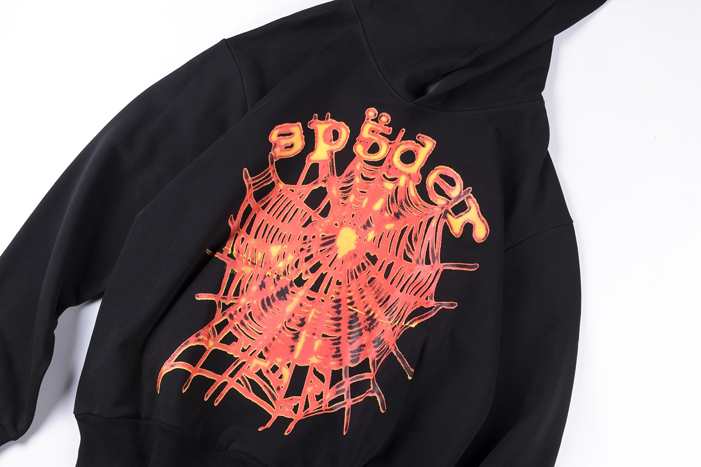 Sp5Der Black Flame Web Graphic Hoodie