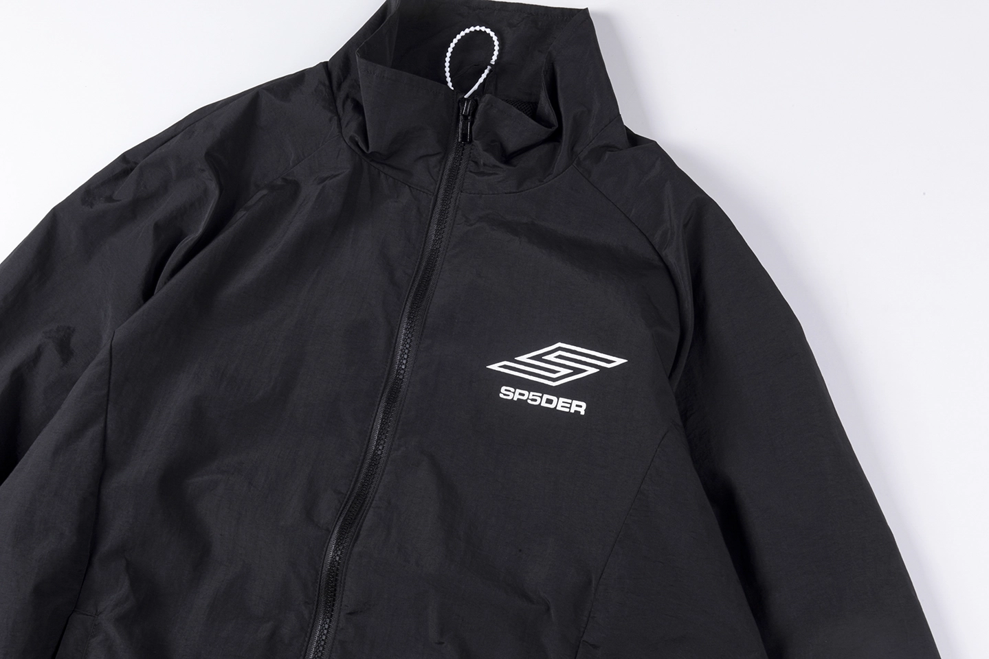 Sp5Der Black Logo Zip Up Track Jacket