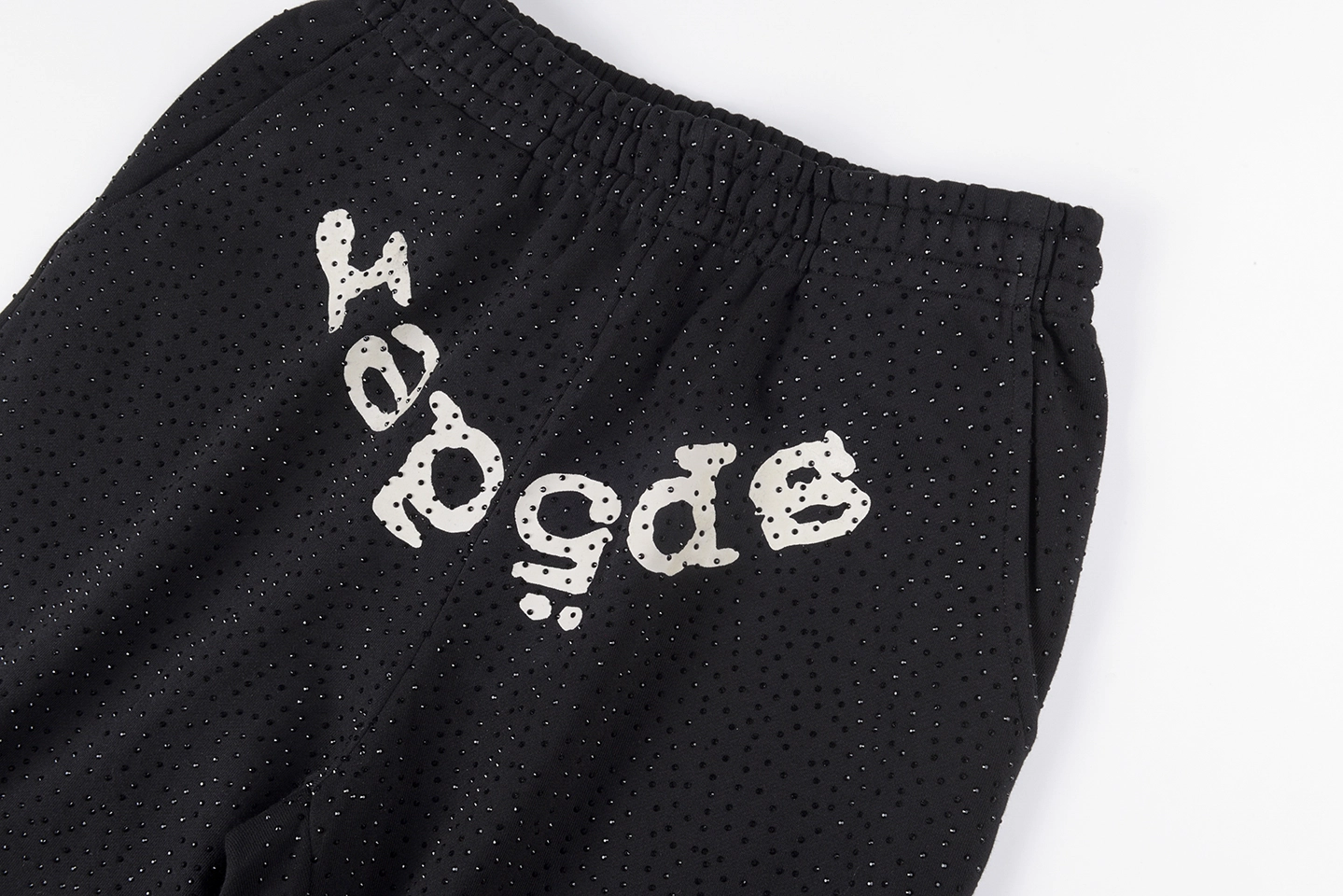 Sp5Der Black Mesh Logo Track Pants