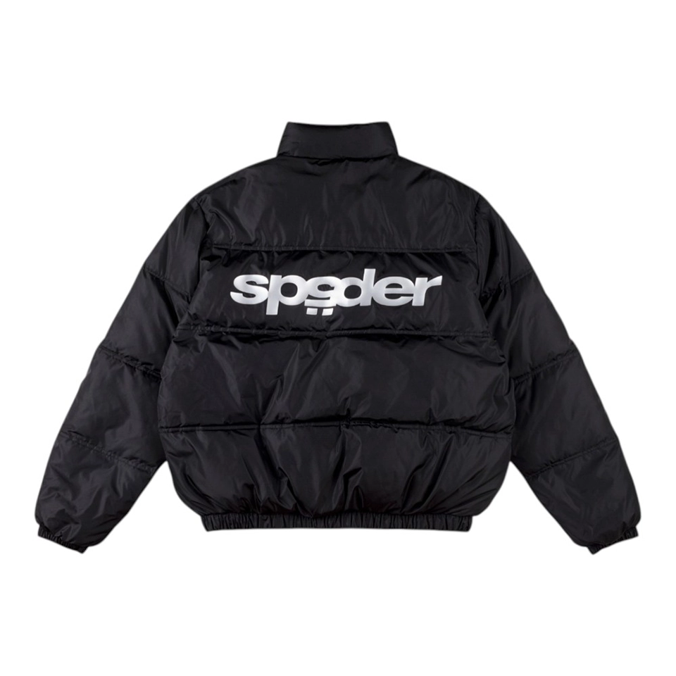 Sp5Der Black Star Logo Puffer Jacket