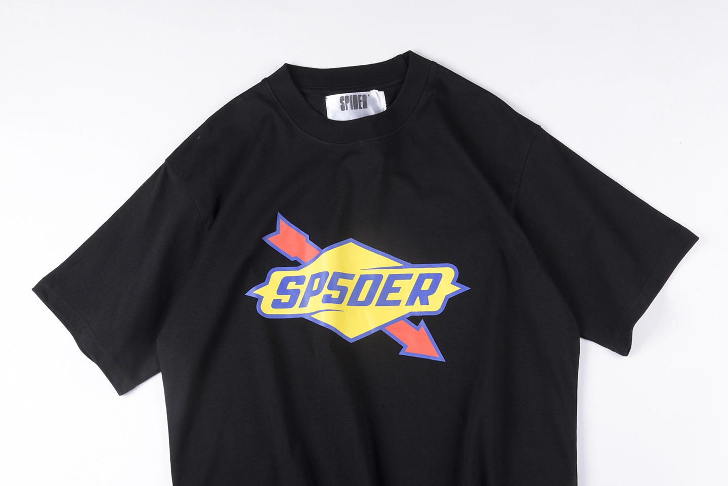Sp5Der Black Yellow Red Bolt Logo T Shirt