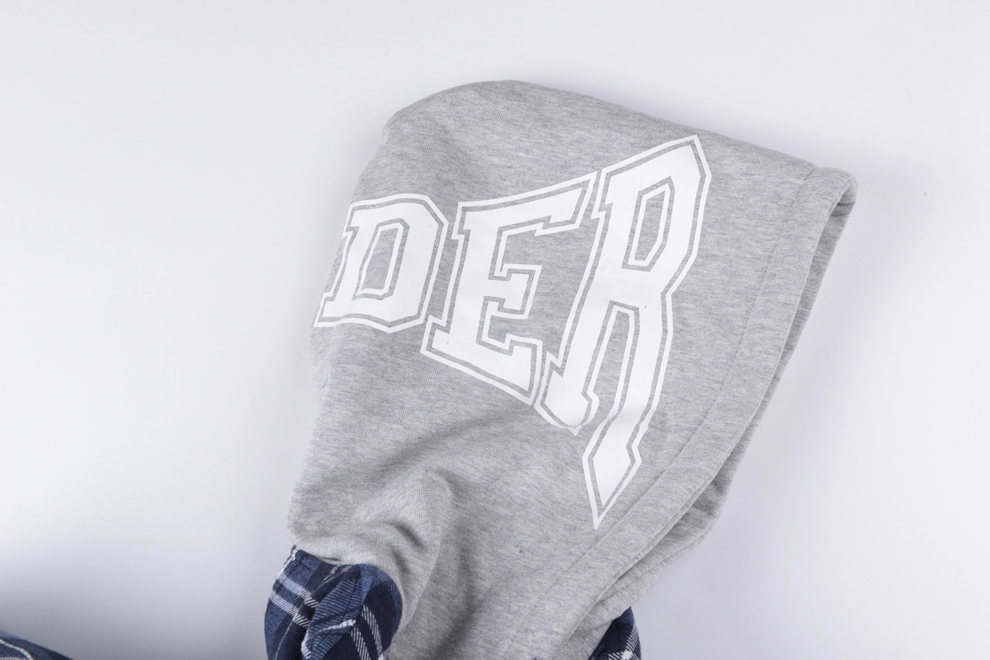 Sp5Der Blue Plaid Grey Hood Zip Jacket