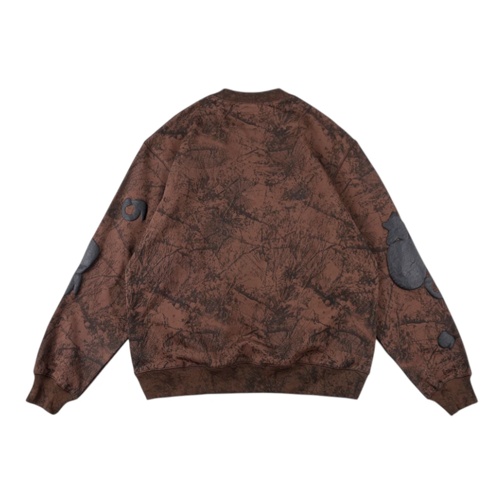 Sp5der-Brown-Distressed-Star-Logo-Sweatshirt5.webp Sp5Der Brown Distressed Star Logo Sweatshirt
