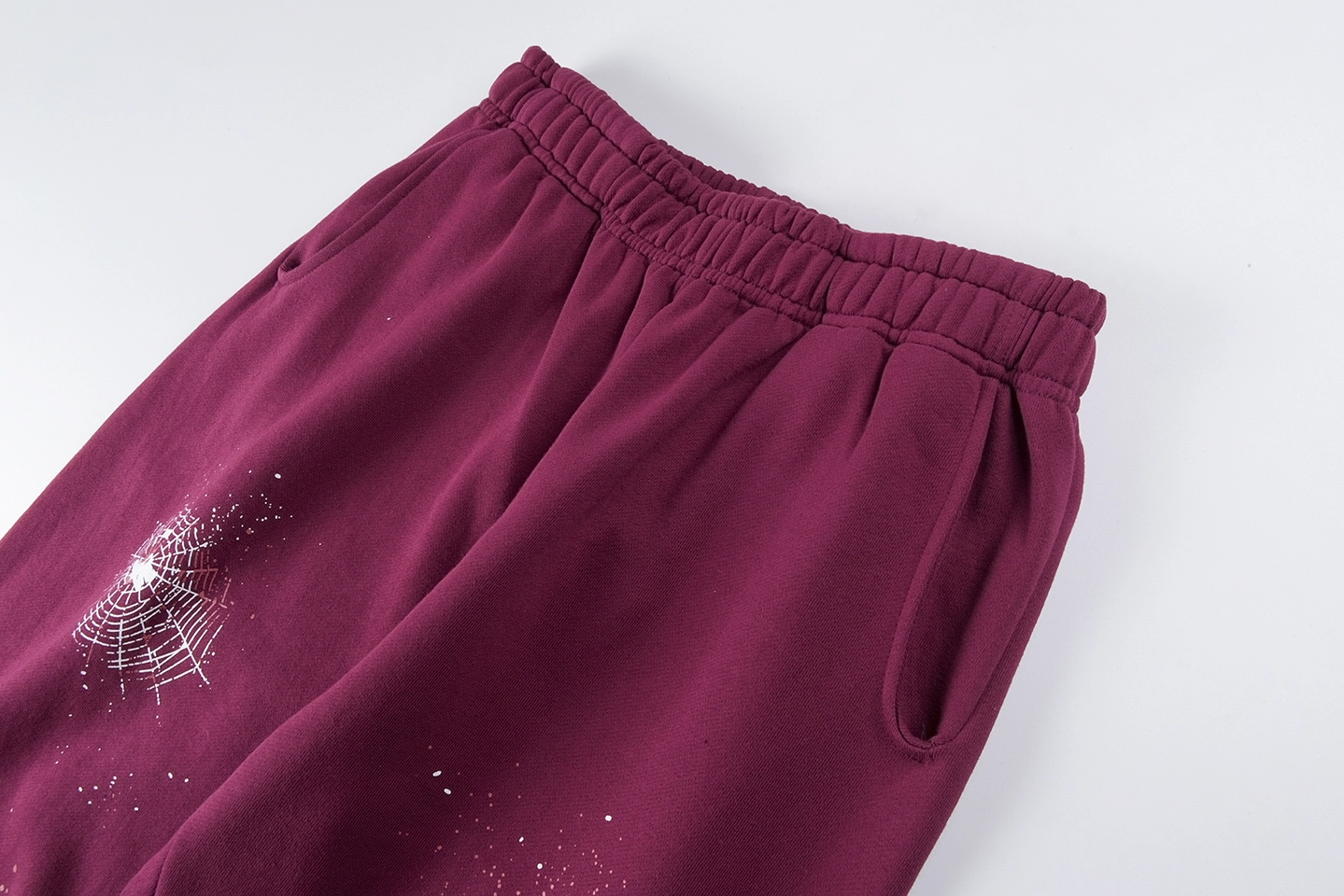 Sp5Der Burgundy Sneaker Sole Print Sweatpants