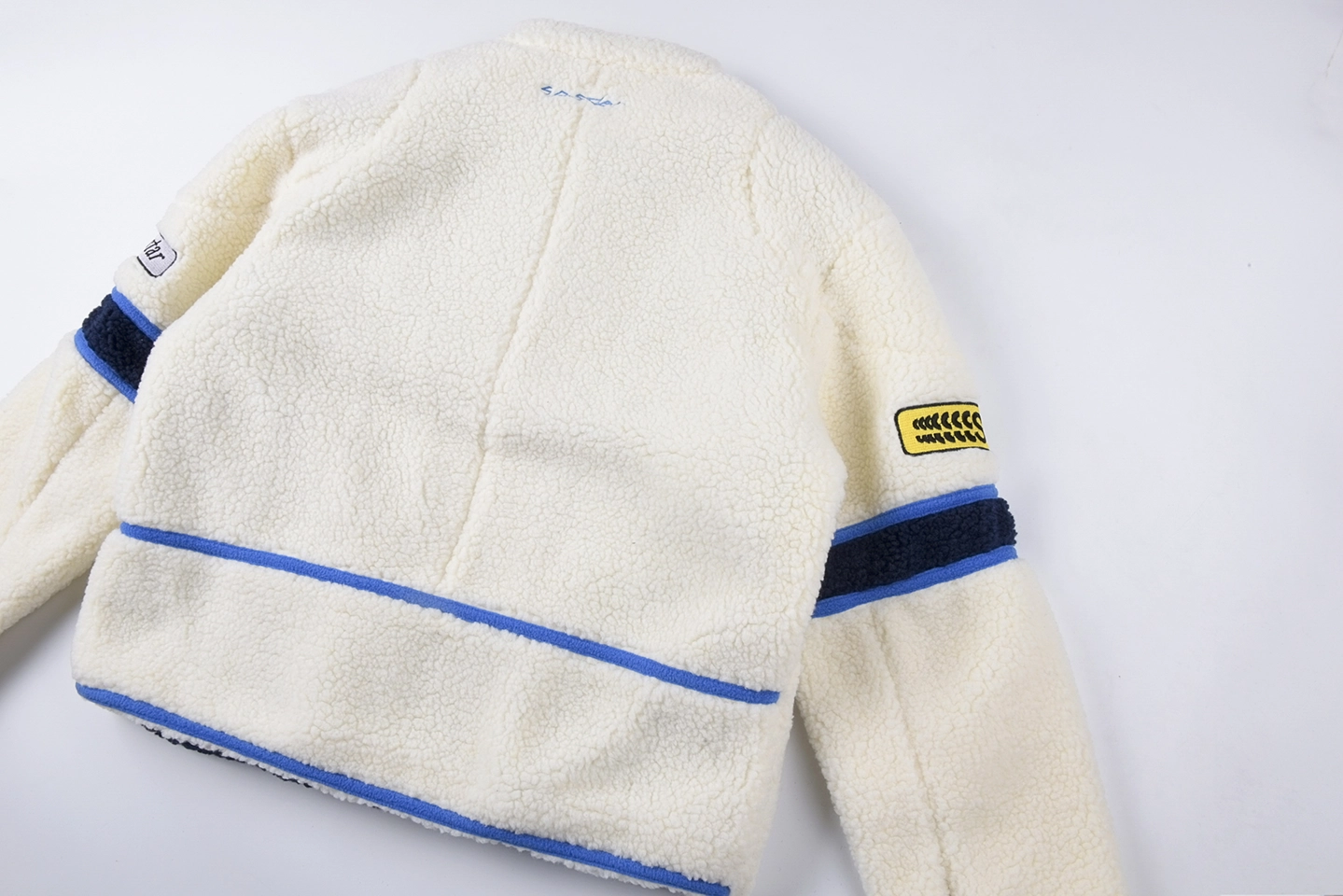 Sp5der-Cream-Navy-Wing-Racing-Sherpa-Jacket5.webp Sp5Der Cream Navy Wing Racing Sherpa Jacket