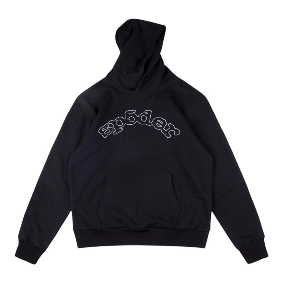 Sp5Der Embroidered Logo Hoodie