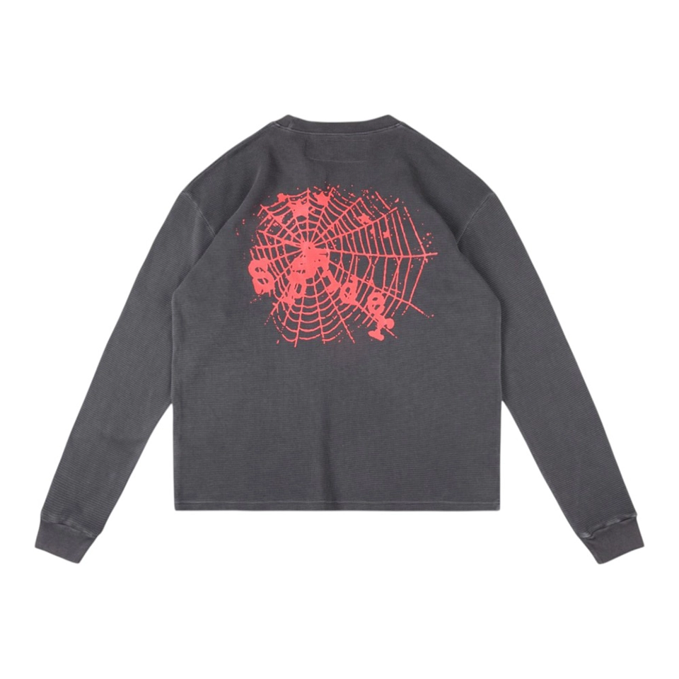 Sp5der-Grey-Red-Spider-Web-Graphic-Shirt2.webp Sp5Der Grey Red Spider Web Graphic Shirt