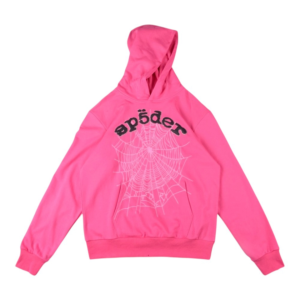 Sp5Der Hot Pink Web Logo Hoodie
