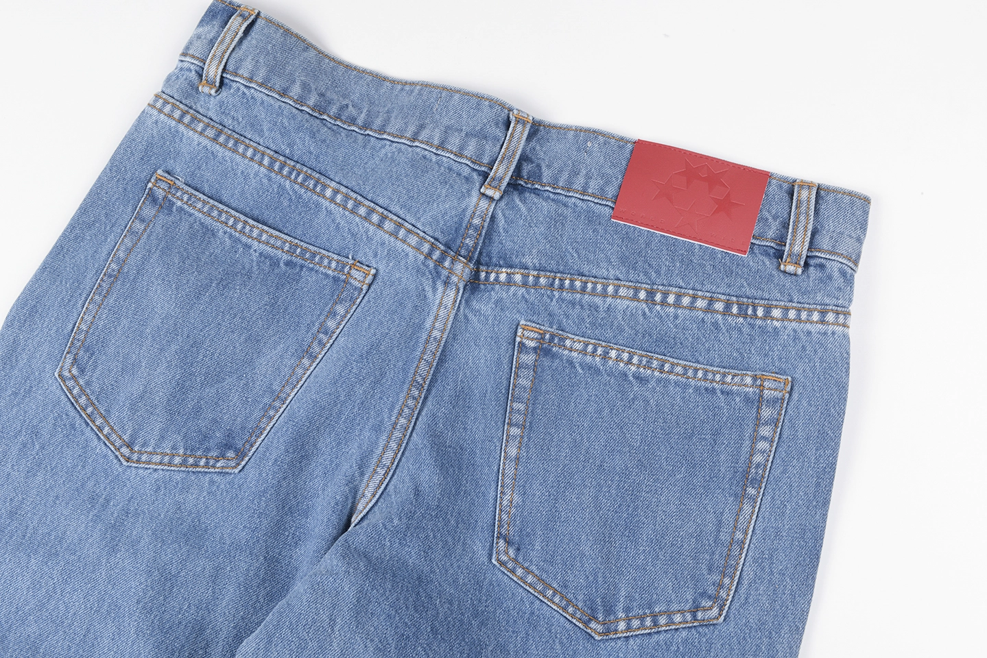 Sp5Der Light Blue Red Logo Denim Jeans