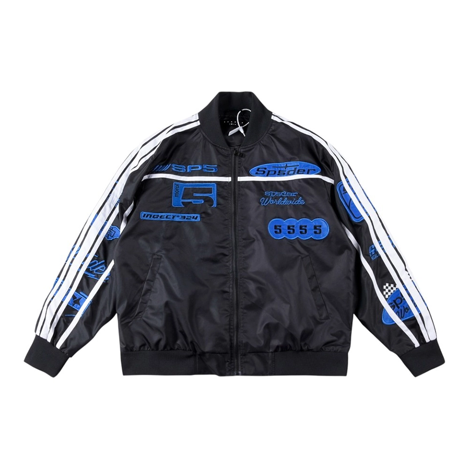 Sp5Der Midnight Blue Five Racing Bomber Jacket