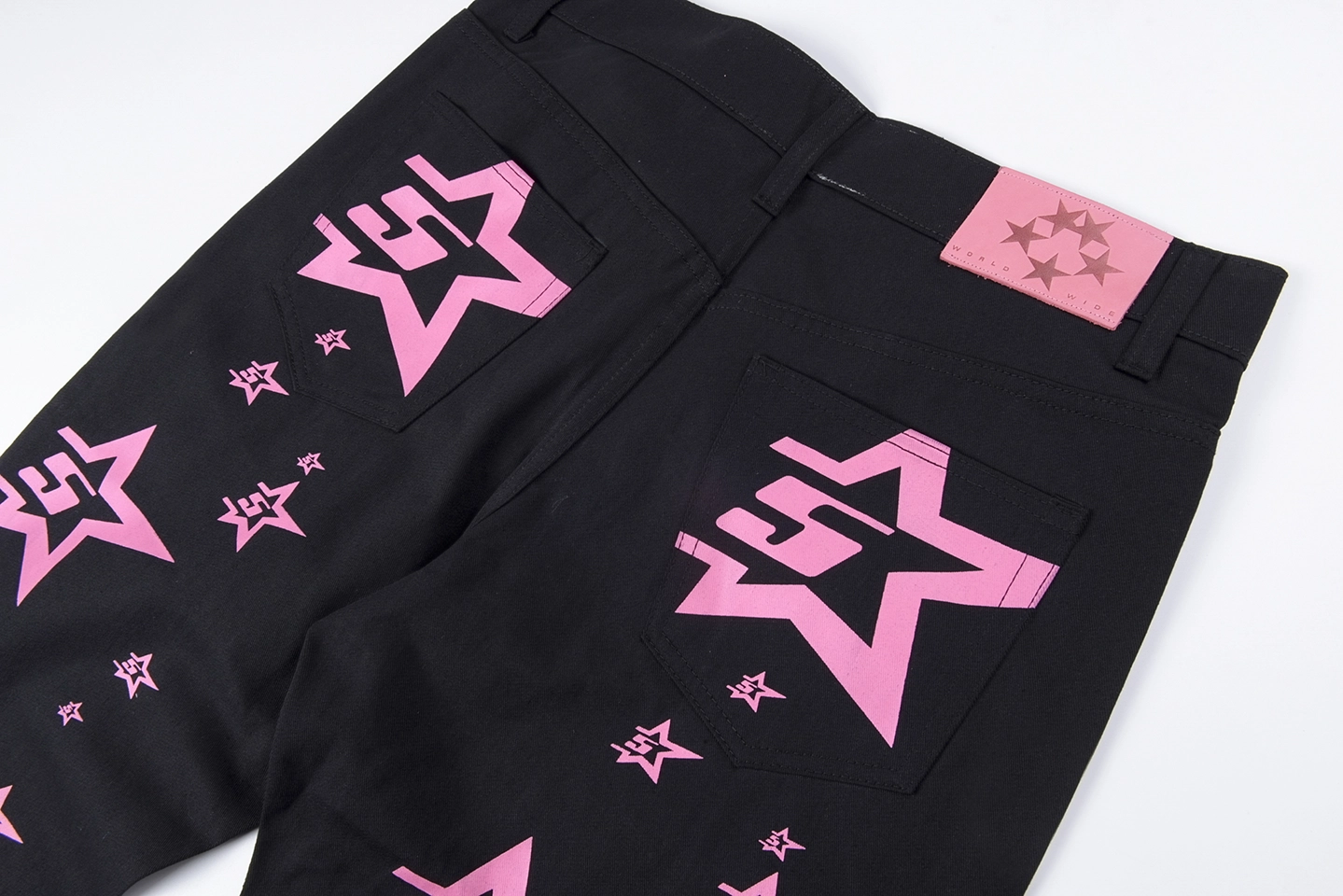 Sp5Der Midnight Pinkstar Allover Graphic Pants