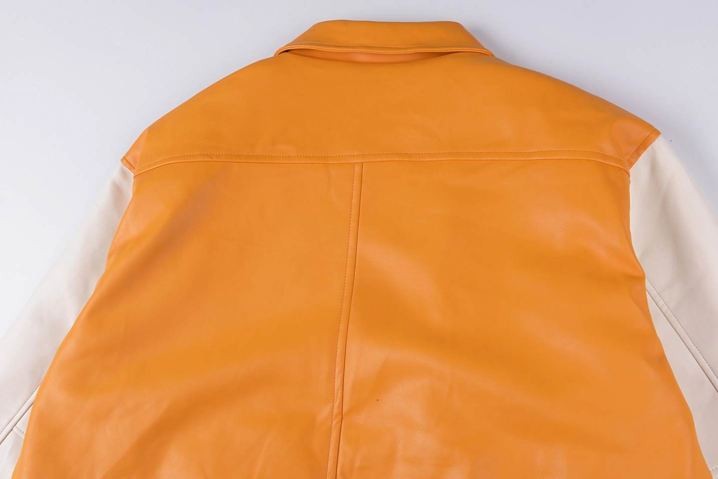 Sp5Der Orange White S Logo Varsity Jacket