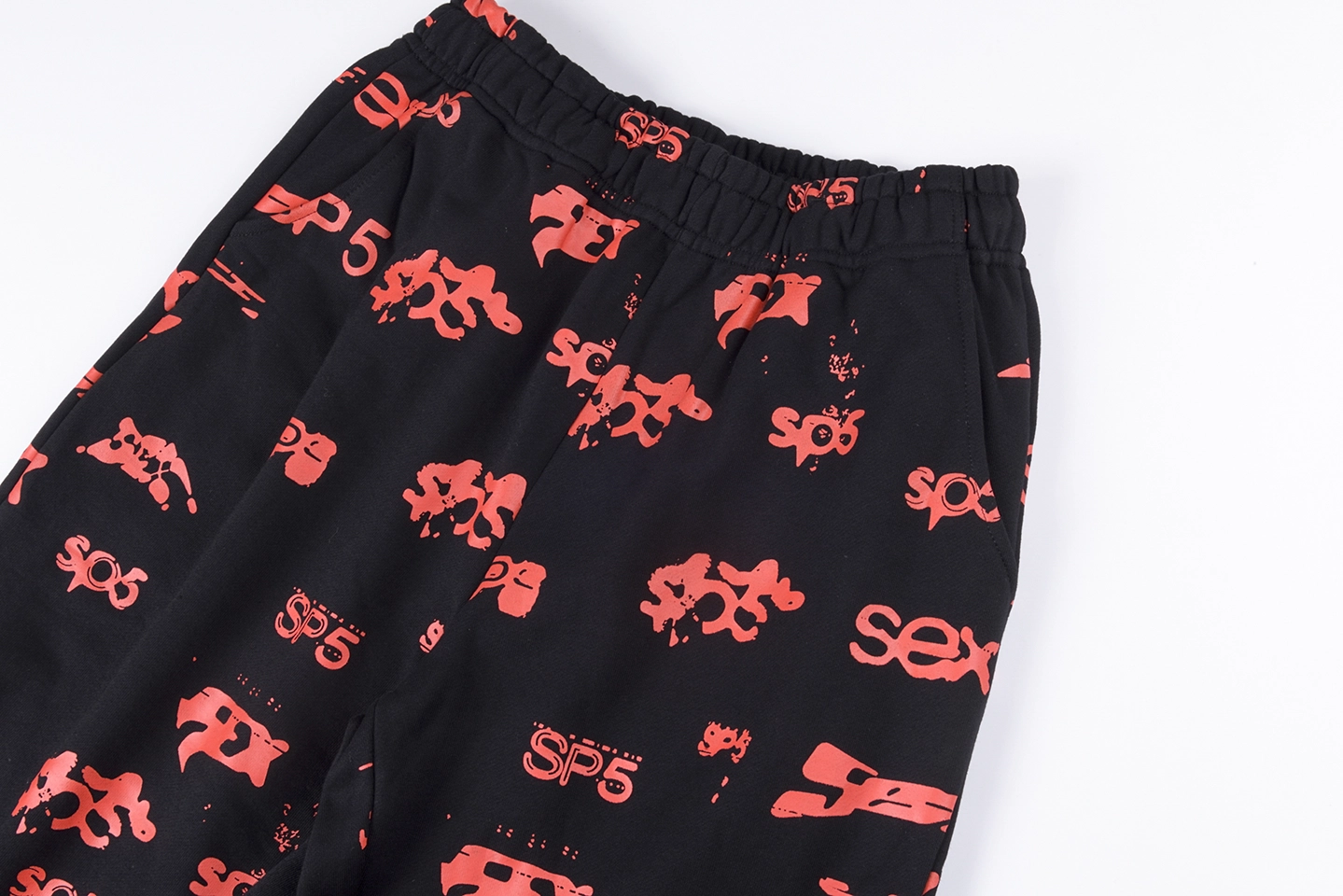 Sp5Der Red Allover Logo Sweatpants