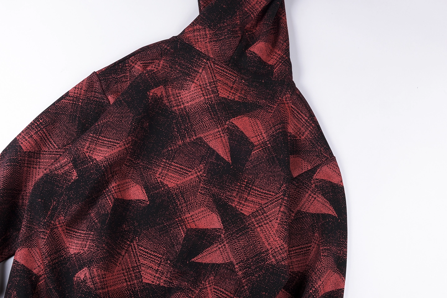 Sp5Der Red Plaid Star Web Graphic Hoodie