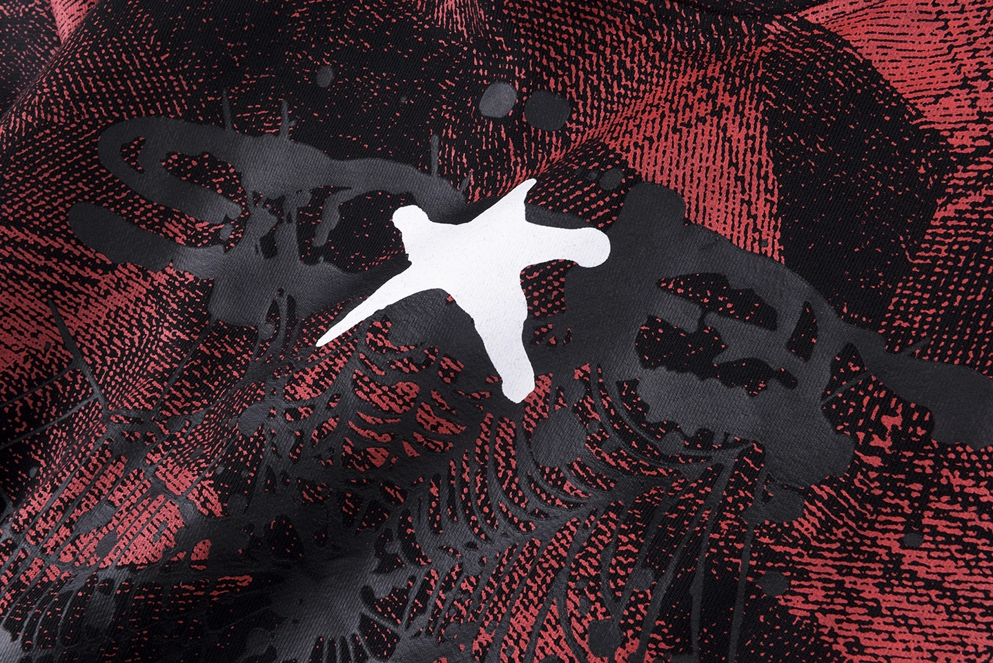 Sp5Der Red Plaid Star Web Graphic Hoodie