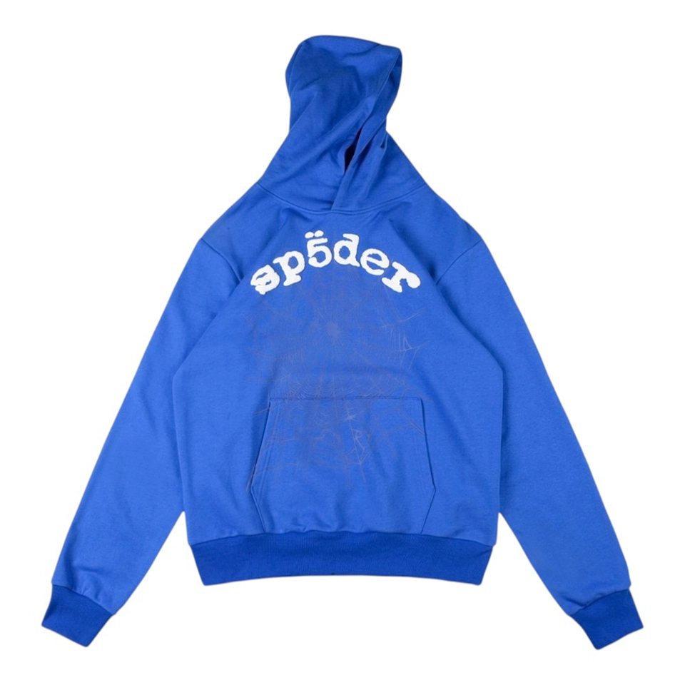 Sp5Der Royal Blue Classic Logo Hoodie
