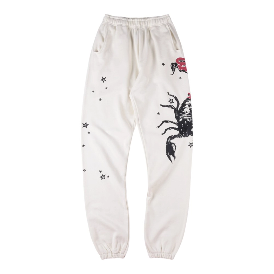 Sp5Der Scorpion Star Cream Sweatpants