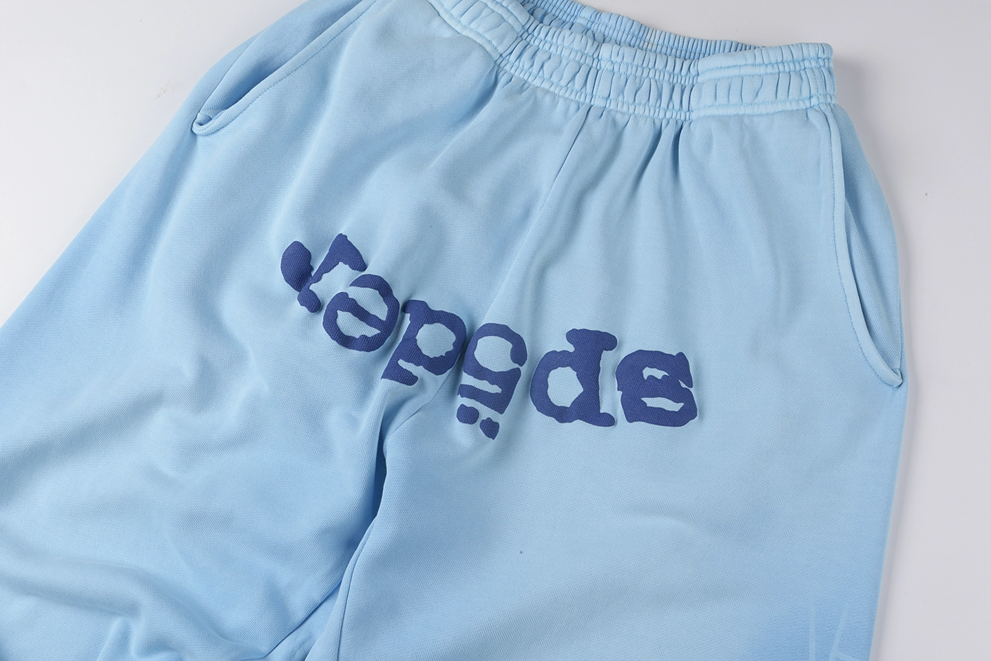 Sp5Der Sky Blue Web Logo Sweatpants