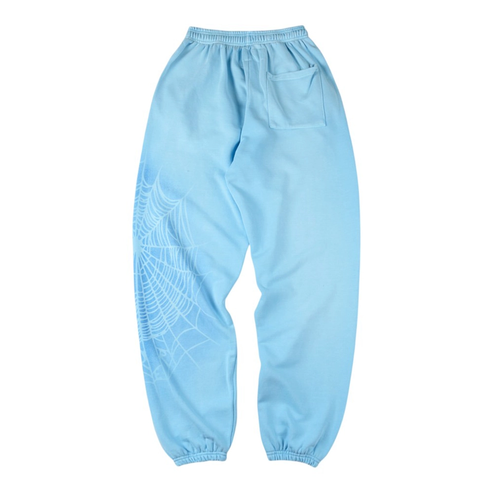 Sp5Der Sky Blue Web Logo Sweatpants