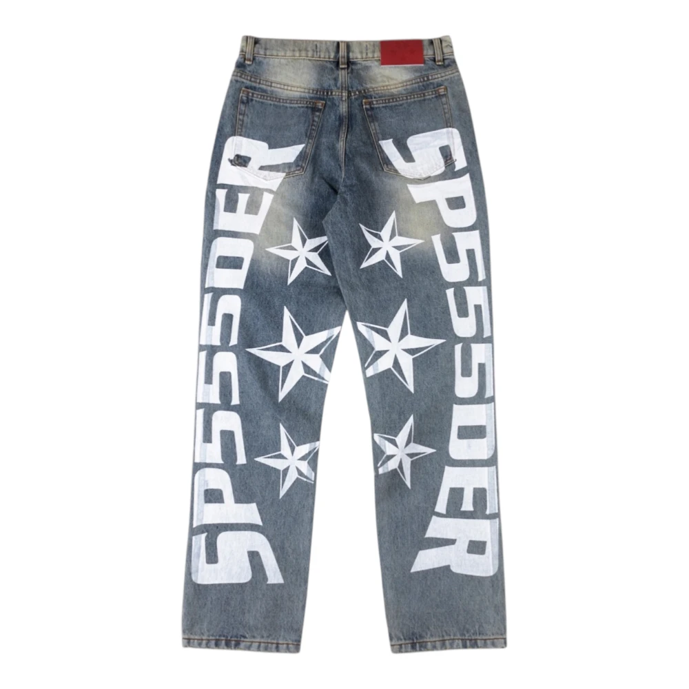 Sp5der-Star-Graphic-Denim-Jeans1.webp Sp5Der Star Graphic Denim Jeans