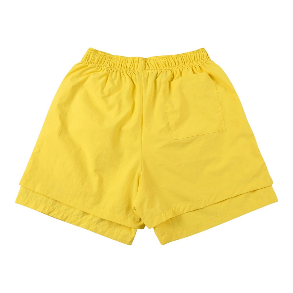 Sp5Der Sunburst Yellow Logo Graphic Shorts