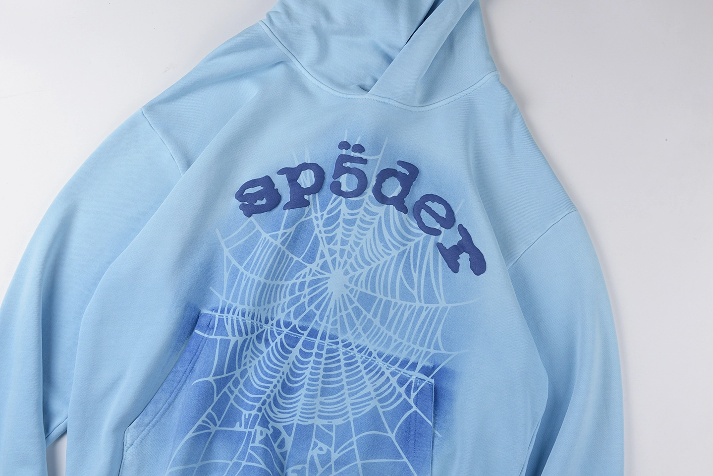 Sp5Der Web Gradient Blue Hoodie