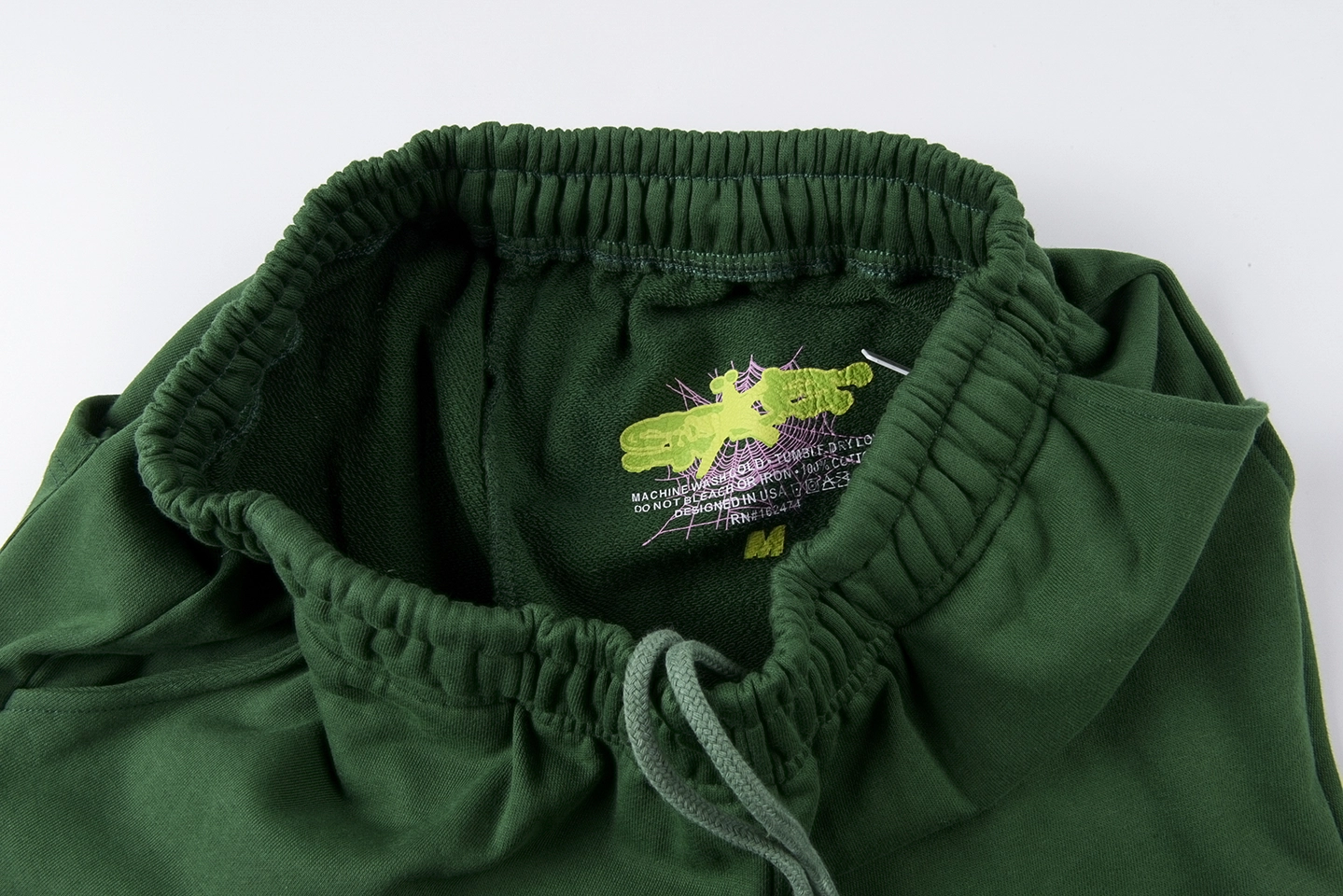 Sp5Der Web Graphic Green Sweatpants