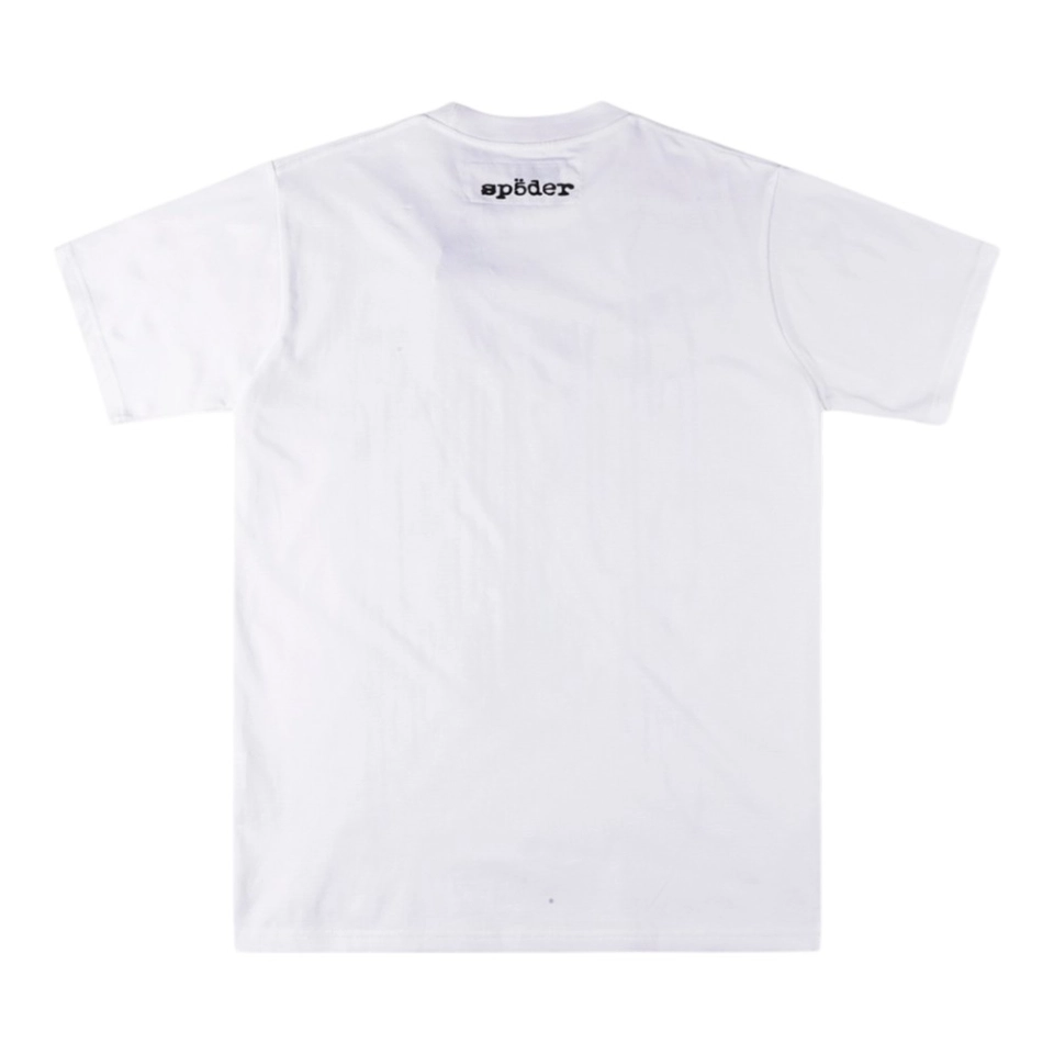 Sp5der-White-Distressed-Arc-Logo-Graphic-T-Shirt3.webp Sp5Der White Distressed Arc Logo Graphic T Shirt