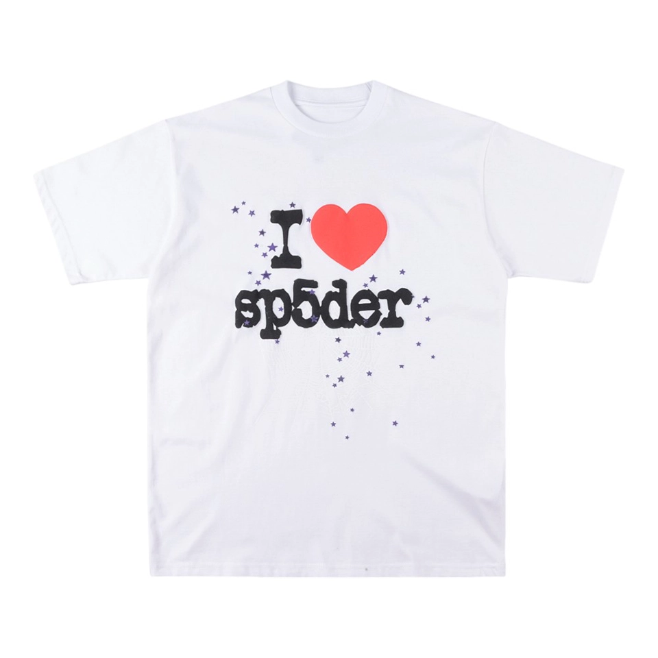 Sp5Der White I Heart Logo Star Graphic T Shirt