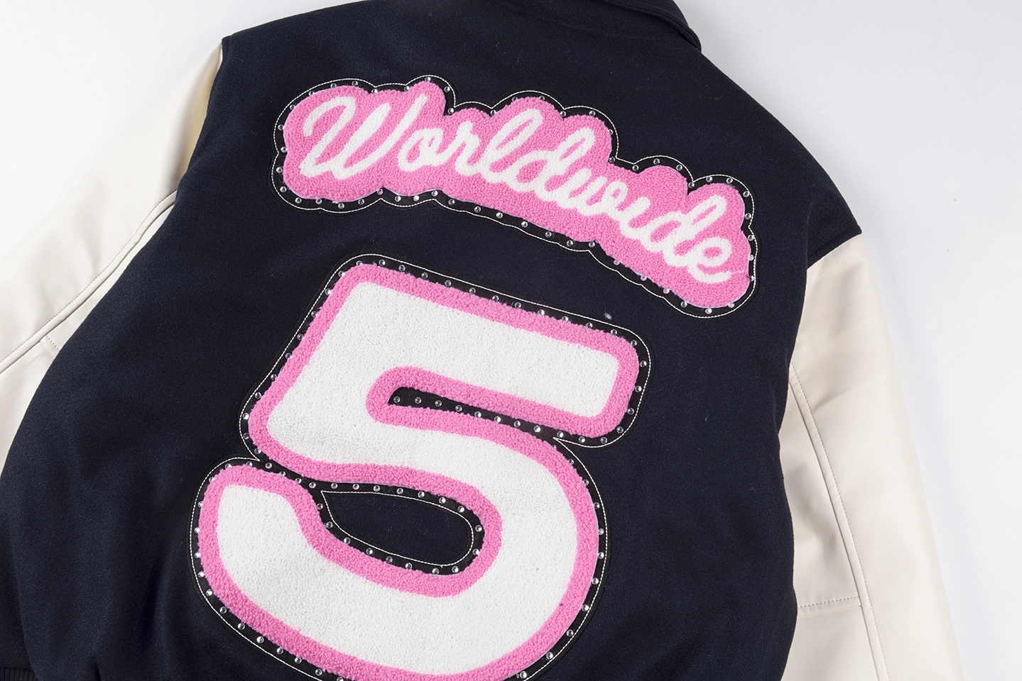 Sp5der-Worldwide-Pink-Logo-Varsity-Jacket12.webp Sp5Der Worldwide Pink Logo Varsity Jacket