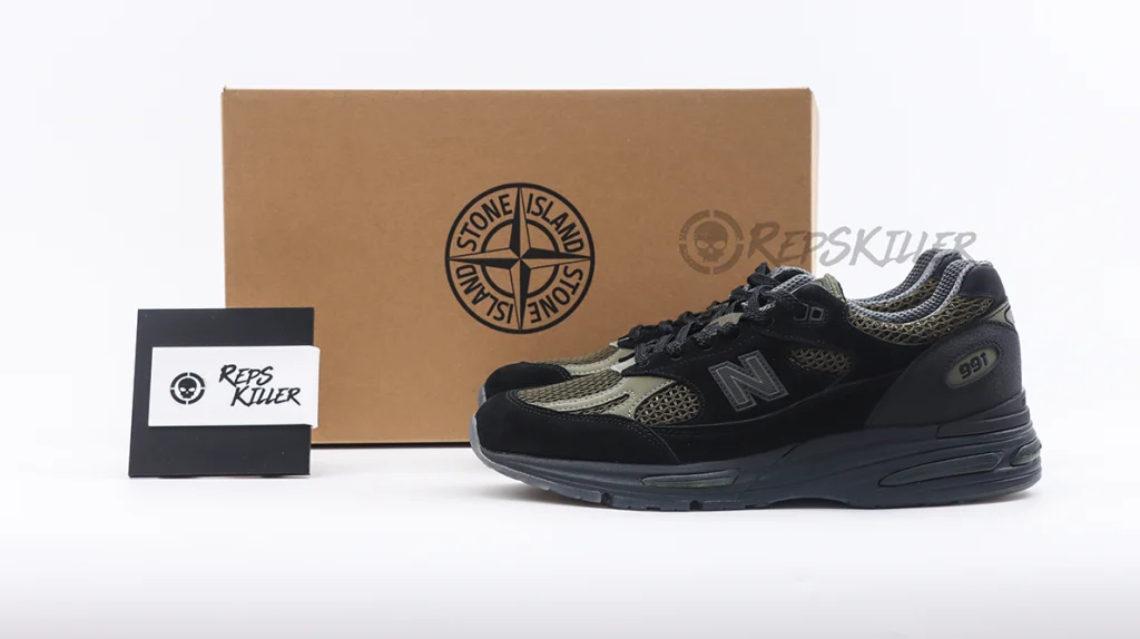 Stone Island X 991V2 Made In England Black Replica – Image 1 Stone Island x 991v2 Made in England 'Black'Replica