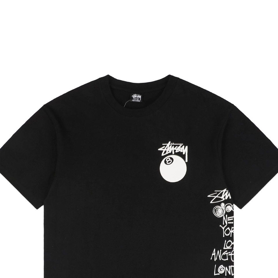 Stussy 8 Ball Skull Graffiti Print T Shirt