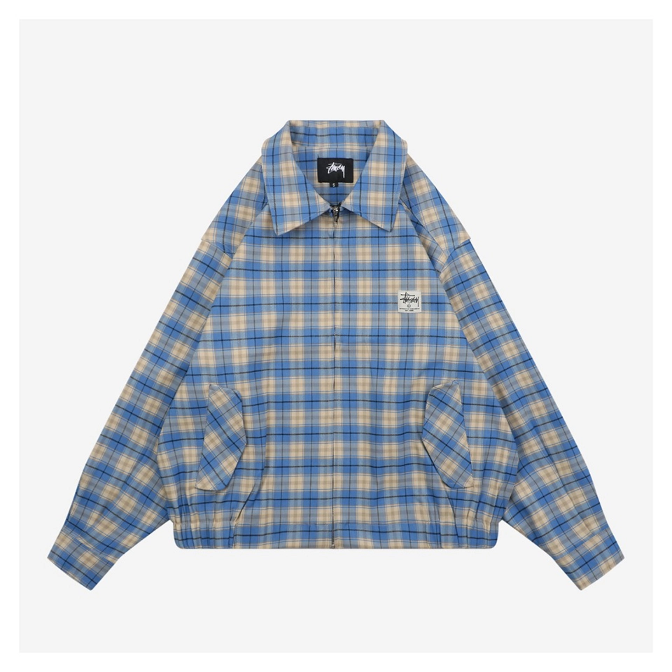Stussy-Blue-Plaid-Logo-Patch-Jacket6.jpeg.webp Stussy Blue Plaid Logo Patch Jacket