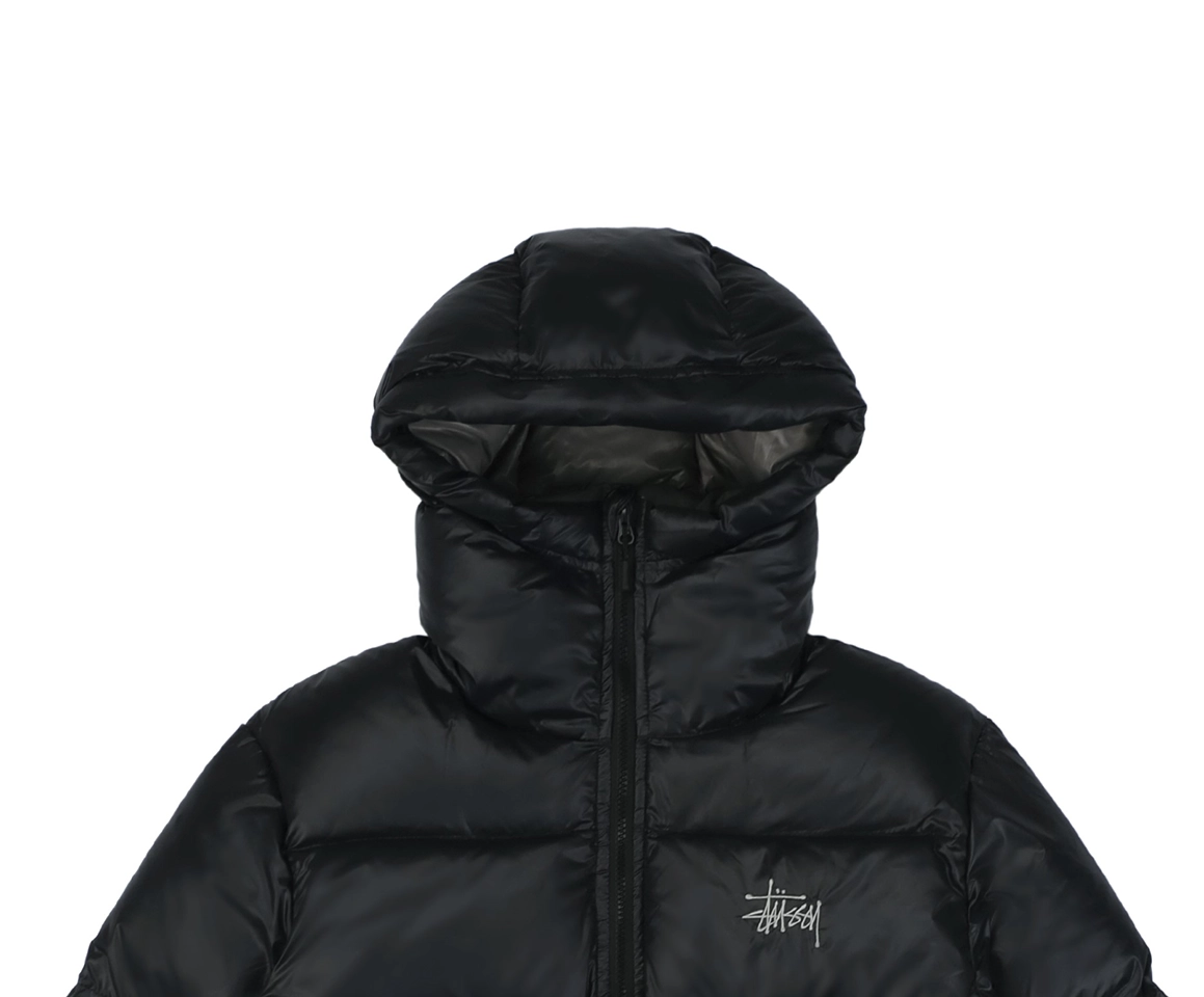 Stussy-Classic-Logo-Hooded-Down-Jacket-–-BlackGrey-Embroidery1.jpeg.webp Stussy Classic Logo Hooded Down Jacket Black Grey Embroidery