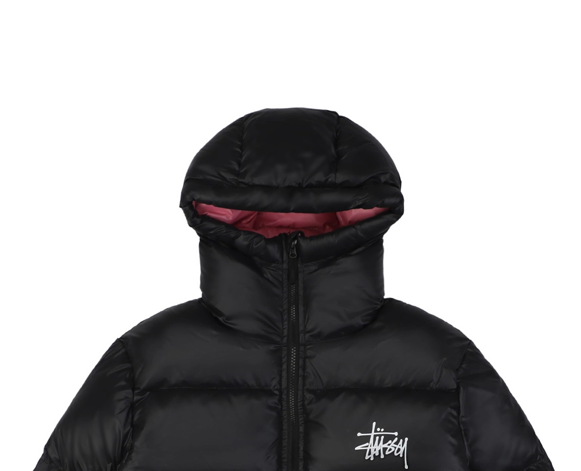 Stussy-Classic-Logo-Hooded-Down-Jacket-–-BlackPink1.jpeg.webp Stussy Classic Logo Hooded Down Jacket Black Pink