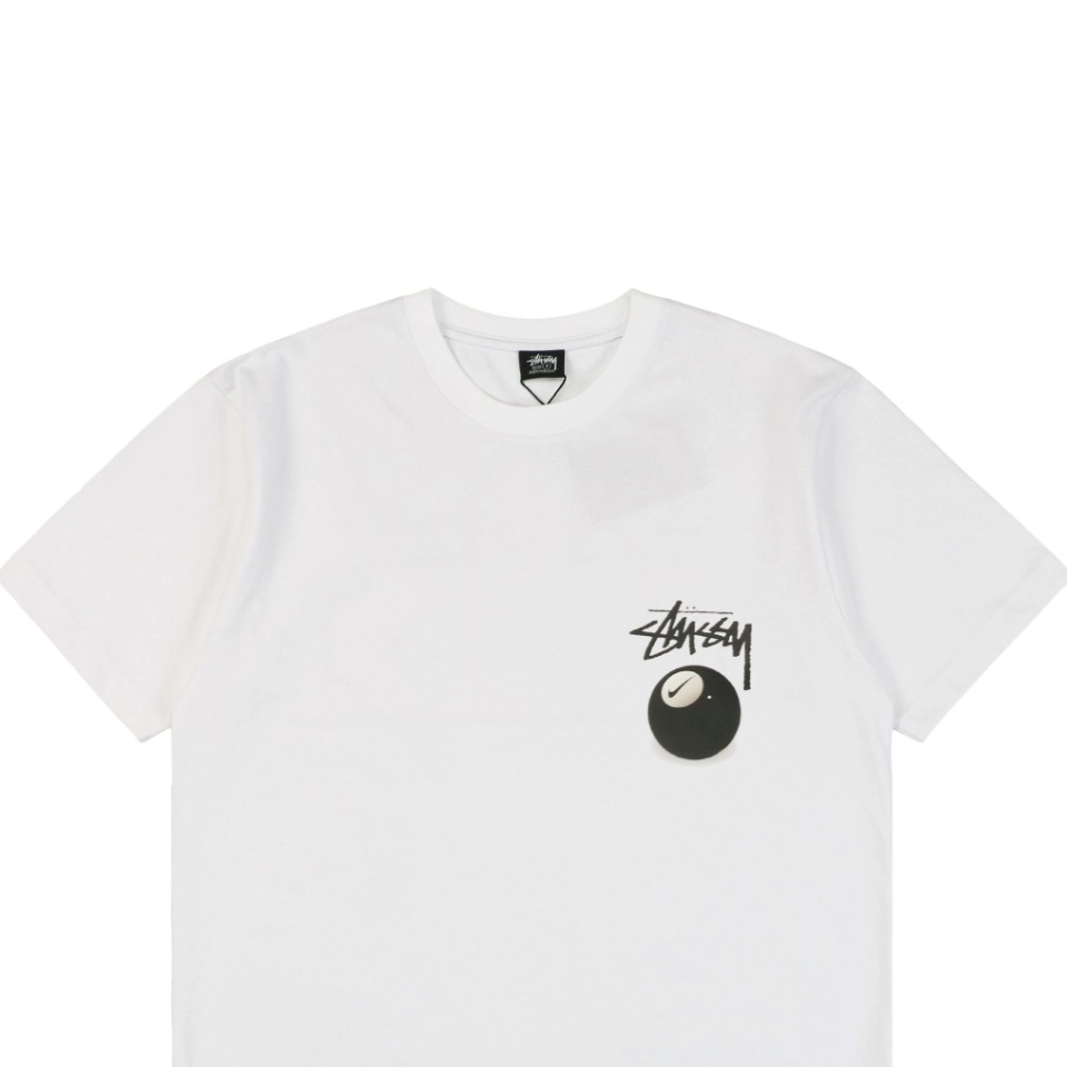Stussy Mini Swoosh Black 8 Ball Print T Shirt