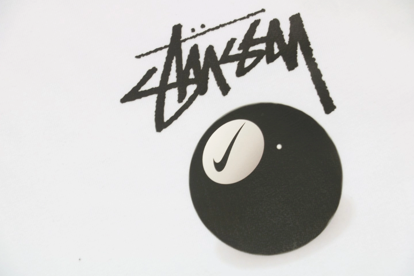 Stussy Mini Swoosh Black 8 Ball Print T Shirt