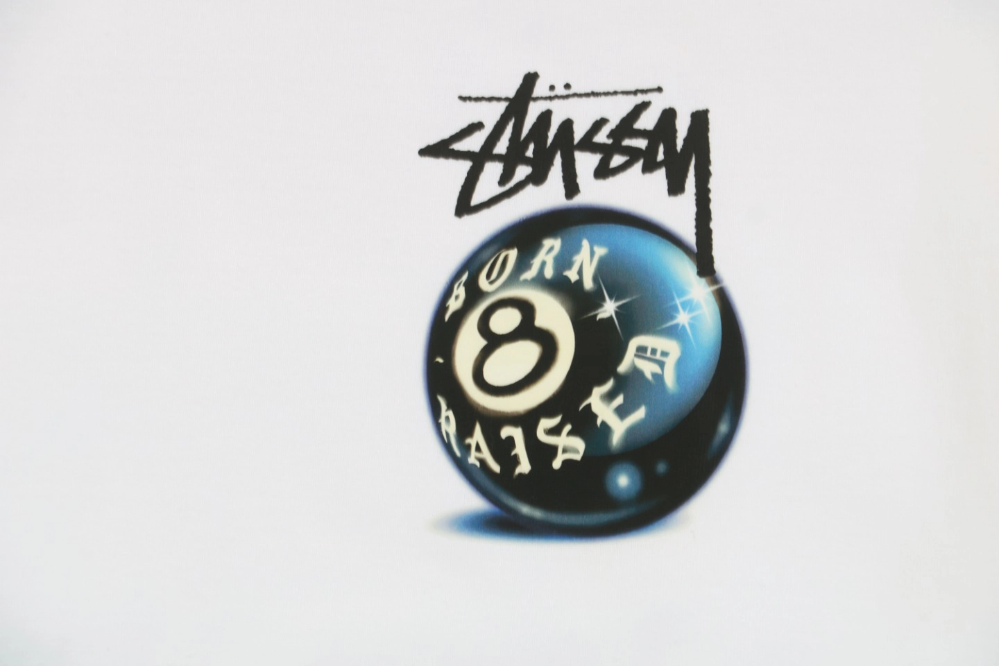 Stussy Sanskrit Black 8 Ball Graphic T Shirt