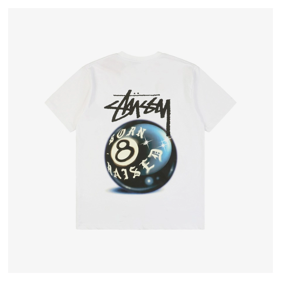 Stussy Sanskrit Black 8 Ball Graphic T Shirt