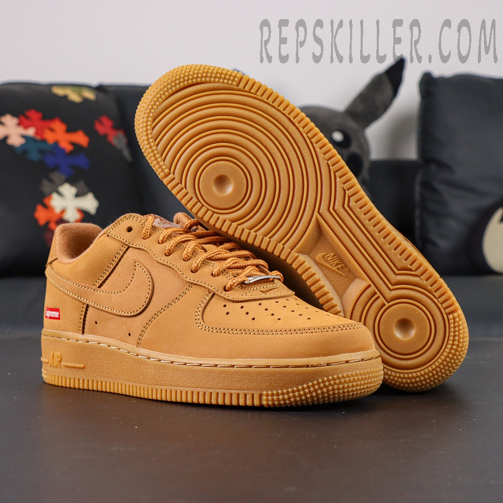 Sup X Air Force 1 Low Sp Box Logo Wheat