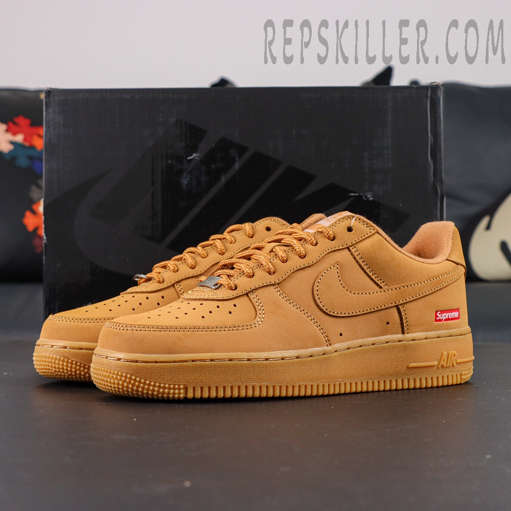 Sup X Air Force 1 Low Sp Box Logo Wheat